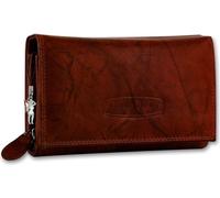 Money Maker Portefeuille en cuir véritable pour femme, marron, protection RFID OPJ704N