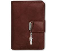 Money Maker Portefeuille en cuir véritable pour femme protection RFID marron 9x3x13 Portefeuille OPJ701N
