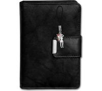 Money Maker Portefeuille en cuir véritable pour femme Protection RFID noir 9x3x13 OPJ701S