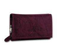 Money Maker Portefeuille pour serveur en cuir véritable pour femme bordeaux Protection RFID OPJ704D