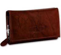 Money Maker RFID Blocker Portefeuille pour serveur en cuir véritable pour femme marron 15.5x3x9.5cm D2OPJ704N