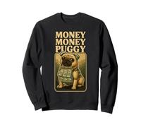 Money Money Puggy - Drôle de Chien Carlin Brainrot Meme Teen Kids Sweatshirt