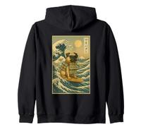Money Puggy Great Wave Off Kanagawa - Chien Carlin Brainrot Meme Sweat à Capuche