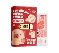 Money Saving Binder, Capybara Bill Storage Notebook Lock, Banknote Budget Organizer for Freelancers, Students, Beginners, Families, Couples, Adults, Home Office, Apartment, Travel Use