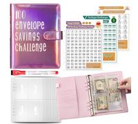 Money Saving Book Wallet | 100 Envelope Challenge Binder With Cash Envelopes | Budget Binder For Kids And Adults | Comprehensive Savings Challenge Book For Financial Planning And Money Management