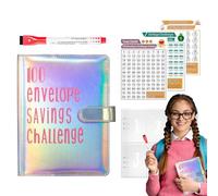 Money Saving Book Wallet | 100 Envelope Challenge Binder With Cash Envelopes | Budget Binder For Kids And Adults | Comprehensive Savings Challenge Book For Financial Planning And Money Management