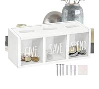 Money Saving Box - Kids Wooden Wall Mount Clear Window Organizer