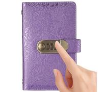 Money Saving Challenge, Budget Cash Envelopes, 4.33 Inches 100 Pages Banknote Notebook with Lock, Pu Saving Binder, Finance Planner with Secure Closure, Budget System for Home Office Travel