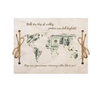 Money Wrapping Tool | Wooden Packaging Clip | World Map Clip, Travel Fund Packing, World Map Wooden Packaging, World Map Money Travel Fund Packing for Cash, Card, Bank Card, Credit Card