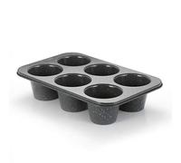 Monfish Jumbo Moule à muffin profond,6 tasses,Moules à muffins avec surface en granit gris,Moules à muffins extra larges pour la cuisson (9 diax7.6 cm tasse)