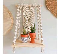 Mong Étagère Murale en macramé Faite à la Main, Style bohème pour intérieur et extérieur
