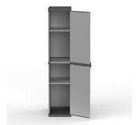 mongardi: Armoire en résine de PVC et PP, 1 Porte, 3 étagères, Facile à Assembler, système modulaire, résistant, adapté pour Les environnements intérieurs et extérieurs, 34 L x 40 x 165 H cm, Gris et