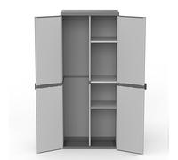 mongardi: Armoire Porte-Scope en résine de PVC et PP, 2 Portes, Facile à Assembler, système modulaire, Durable, adaptée aux environnements intérieurs et extérieurs, 68 L x 40 x 165 cm, Gris et Noir