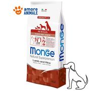 Monge Natural Superpremium Puppy Croquettes Chiot toutes races - Agneau et riz - 12 kg