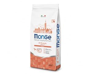 Monge All Breeds Puppy & Junior - Croquettes Super Premium saumon et riz mono protéines (12 kg) pour chiots, 100 % naturelles