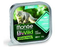 MONGE Bwild Cat Adult - Pâtée de morue et légumes sans céréales - 100 g
