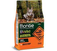 Monge BWild Chien adulte All Breeds Grainfree Canard et pommes de terre Aliment sec complet pour chiens adultes de toutes tailles sans céréales, lot de 2,5 kg.