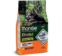 Monge BWild Chien Puppy All Breeds Grainfree Canard et pommes de terre, aliments secs complets pour chiens chiots de taille, sans céréales, lot de 2,5 kg.