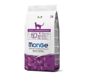 MONGE Cat Adult - Croquettes de poulet pour chats d'intérieur - 1.5 kg