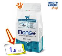 Monge Cat Naturel Superpremium Chaton Poulet Nourriture Sec Chats 400 G/1,5 / 10