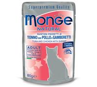 MONGE Cat Thon avec poulet et crevettes 80 g