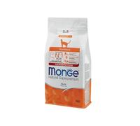 Monge Chat Natural Superpremium stérilisé pour adultes de canard 1,5 kg, nourriture sèche complète pour chats adultes stérilisés de toutes races, goût canard, 1,5 kg.