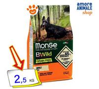 Monge Chien Sauvage Grain Free Mini Adult Canard Et Pommes Nourriture Sec 2,5 KG
