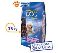 Monge Croquettes pour Chiots & Juniors Special Dog 0759 – Poulet et Riz – 15 kg