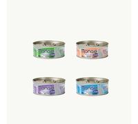 Monge Delicate Chat, aliment complet pour chats adultes, monge humide pour chats saveurs assorties | 12 boîtes de 80 grammes chacune.