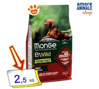 Monge Dog Bwild Grain Free Adulte Toutes Races Agneau Et Pois Chiens 2,5/12 Kg