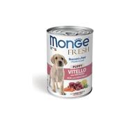 Monge Fresh Chien, nourriture complète pour chiens chiots monge fresh goût veau avec légumes | 24 boîtes de 400 grammes chacune.