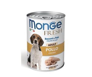 MONGE Fresh Dog - Morceaux de poulet en pâtée - 400g