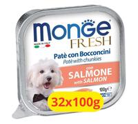 Monge Fresh Humide Chien Pâté avec bouchées au saumon - 32 x 100 g