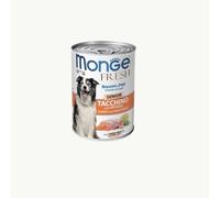 Monge Fresh Umido Chien, nourriture complète pour chiens âgés de toutes tailles et races, monge fresh humide avec des friandises goût TACCHINO | 6 boîtes de 400 grammes chacune, 6 x 400 g.