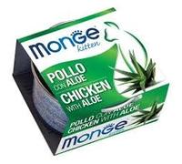 Monge Fruits Chat, aliment complet pour chat adulte avec fruits goût poulet avec ALOE | 12 boîtes de 80 grammes chacune.
