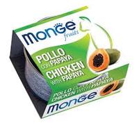 Monge Fruits Chat, aliment complet pour chat adulte avec fruits goût poulet avec PAPAYA | 12 boîtes de 80 grammes chacune.
