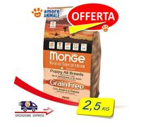 Monge Grain Libre Puppy Tout Breeds Avec Canard Et Pommes de Terre 2,5 KG -