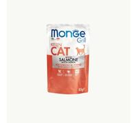 Monge Grill chat Kitten, friandises douces au four pour chatons chiots de toutes tailles et races goût saumon | 12 sachets de 85 grammes chacun.