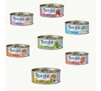 Monge humide chat, aliment complet pour chats adultes stérilisés, monge suprême chat goût assortiment | 12 boîtes de 80 grammes chacune.