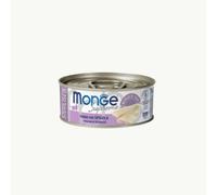 Monge humide chat, aliment complet pour chats adultes stérilisés, monge suprême chat goût thon avec broche | 12 boîtes de 80 grammes chacune.