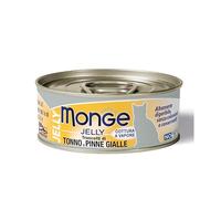 Monge Jelly Chat, aliment complet pour chats adultes en gelée douce au goût du thon et des nageoires jaunes | 10 boîtes de 80 grammes chacune.