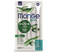 Monge Lot de 3 bâtons pour chiens au saumon avec Aloe Vera