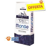 Monge Natural Superpremium Croquettes pour chien adulte moyen au poulet 12 kg