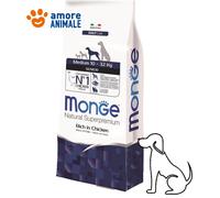 Monge Medium Senior Riche en Poulet 12 kg -Croquettes Chiens Adultes Taille M