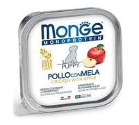Monge Monoprotein humide chien goût POULET AVEC POMME PUPPY formule grainfree | 12 bacs de 150 grammes chacun.