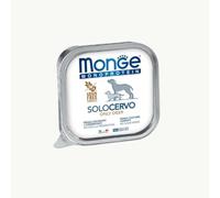 Monge Monoprotein Humido chien humide monoprotéique pour chiens de toutes tailles et races goût uniquement cerf formule grainfree, sans céréales | 6 bacs de 150 grammes chacun, 6 x 150 GR.