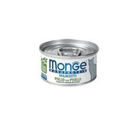 Monge Monoprotéine Chat, aliment complet pour chats adultes monoprotéines goût UNIQUEMENT POULET avec PISELLI | PROMO 10+2 boîtes cadeaux de 80 grammes chacune.