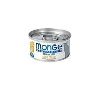 Monge Monoprotéine Chat, Aliment complet pour chats adultes monoprotéines goût UNIQUEMENT POULET | PROMO 10+2 boîtes de 80 grammes