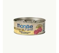 Monge Natural Chat, aliment complet pour chat adulte, monge humide pour chats goût thon à nageoires jaunes | 12 canettes de 80 grammes chacune.