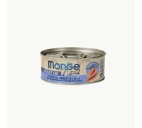 Monge Natural Chat, aliment complet pour chats adultes, monge humide pour chats goût poulet avec OMELETTE et ALICI | 12 canettes de 80 grammes chacune.